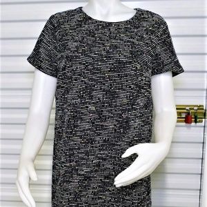 Loft Multicolor Puff Sleeve Fit Fare Dress sz 10